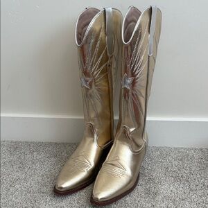 Gold and Silver Women's Cowboy Boots